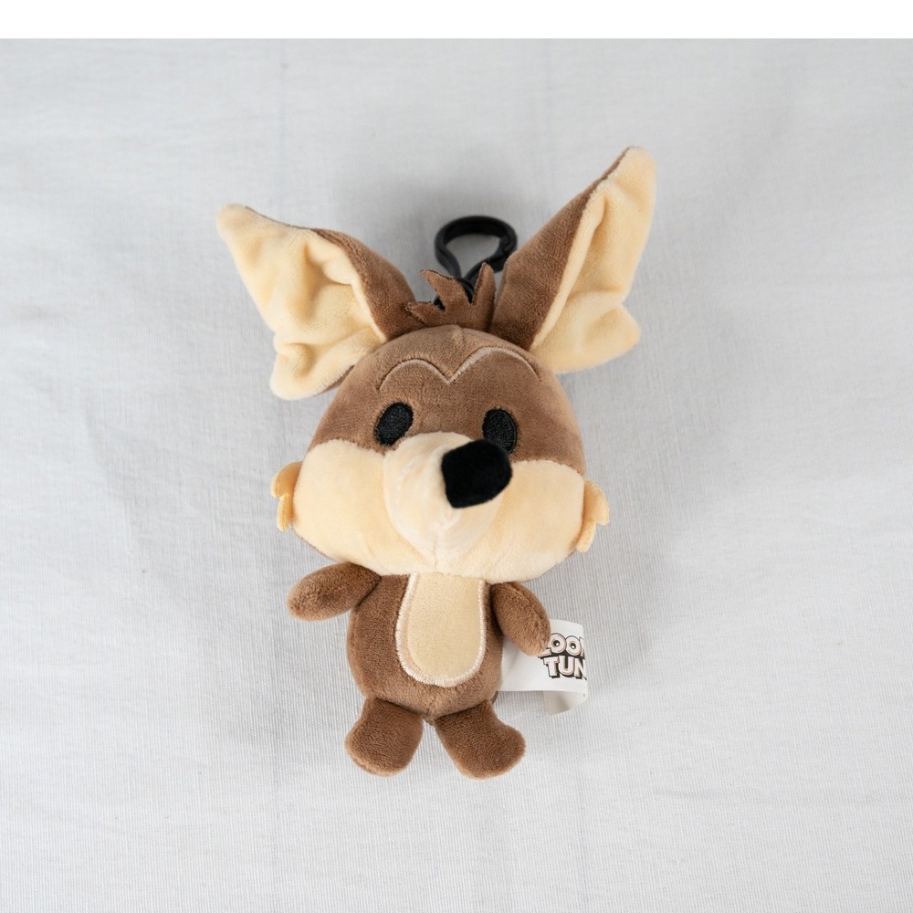 Looney Tunes Wile E. Coyote Plush toy Keychain Brown 6" Excellent Clip On